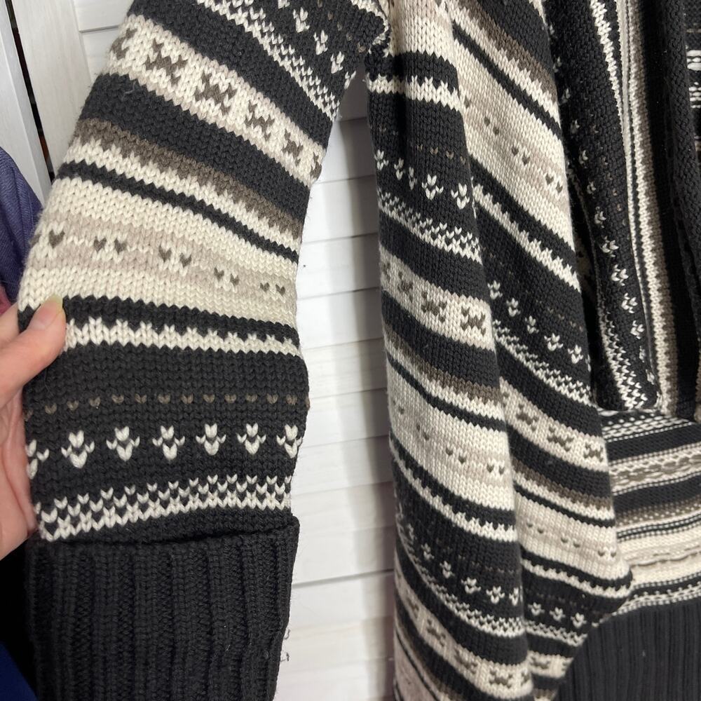 Alice + Olivia Women’s 100% Wool Open Front Brown Cardigan Sweater Size Large - Picture 6 of 7